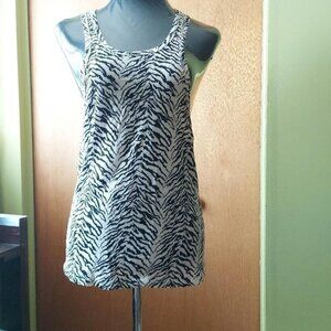 BCBG Zebra Print Tank Top Y2K Animal Print Summer Trendy Chic Casual Streetwear